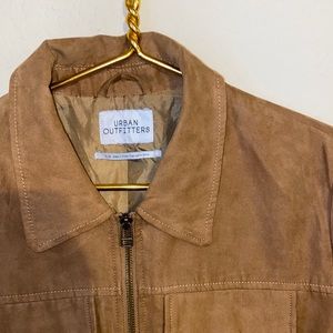 Large Tan Suede Zip Jacket UO